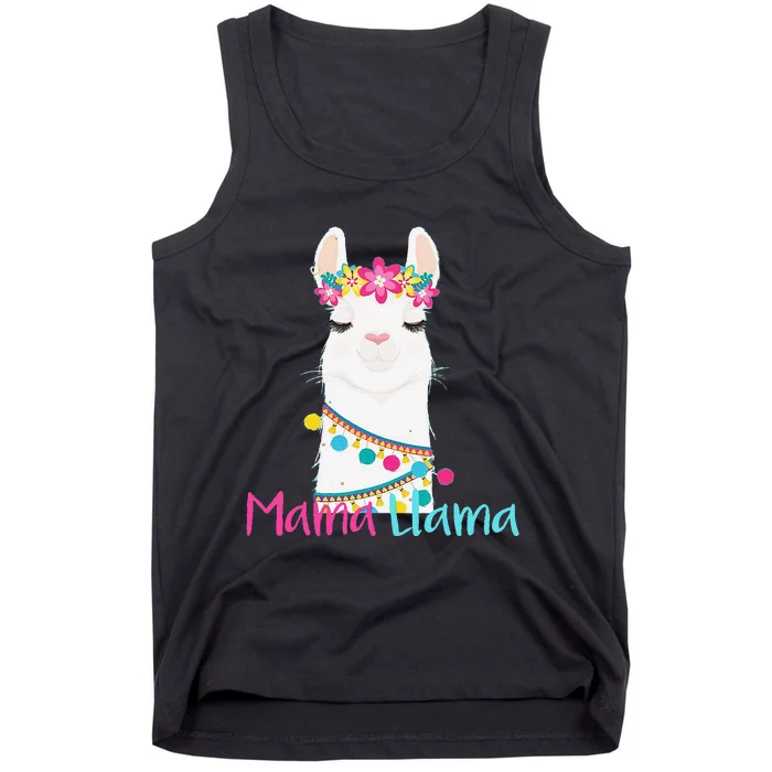 Mama Llama Funny Mother's Day Women Mom Birthday Tank Top