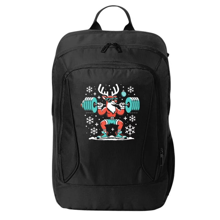 Merry Liftmas Fitness Reindeer Christmas Tank Top City Backpack