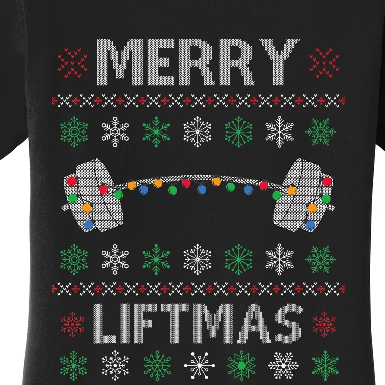 Merry Liftmas Funny Christmas Ugly Gym Workout Fitness Women's T-Shirt