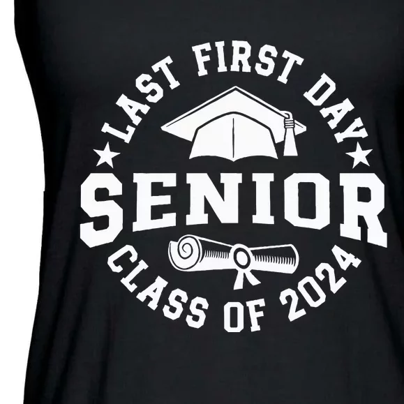 My Last First Day Senior Back To School Class Of 2024 Ladies Essential Flowy Tank