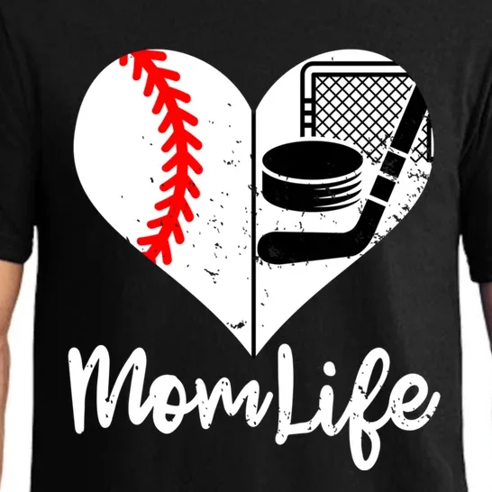 Mom Life Funny Baseball Hockey Mom Cute Gift Pajama Set