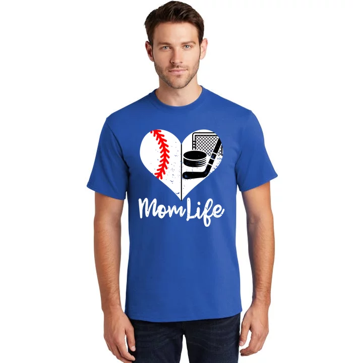 Mom Life Funny Baseball Hockey Mom Cute Gift Tall T-Shirt