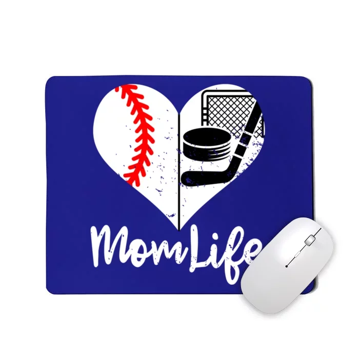 Mom Life Funny Baseball Hockey Mom Cute Gift Mousepad