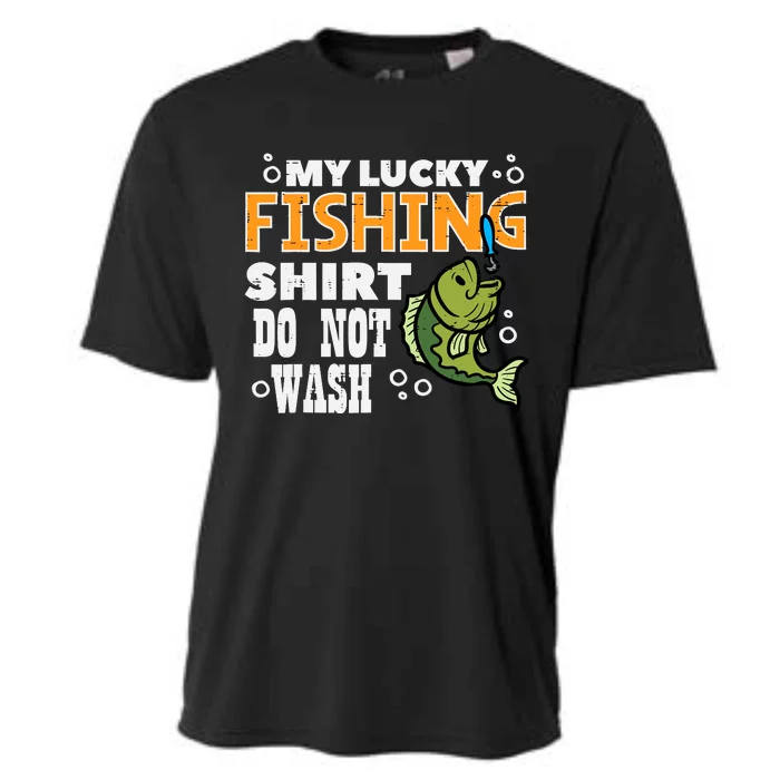 My Lucky Fishing Do Not Wash Funny Fish Angling Cooling Performance Crew T-Shirt