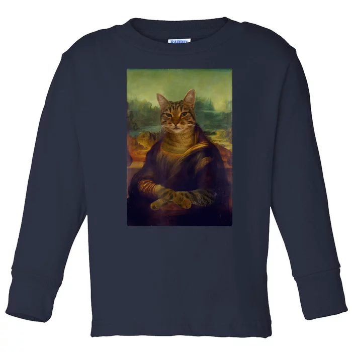 Meowing Lisa Funny Cat Cat Art Cat Lover Cat Owner Toddler Long Sleeve Shirt