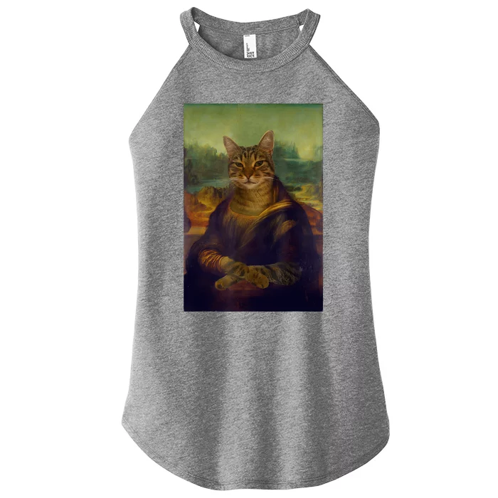 Meowing Lisa Funny Cat Cat Art Cat Lover Cat Owner Women’s Perfect Tri Rocker Tank