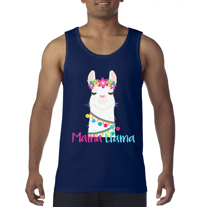 Mama Llama Funny Mother's Day Women Mom Birthday Tank Top