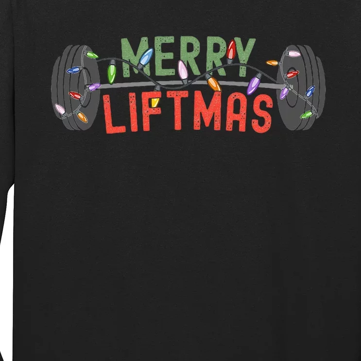 Merry Liftmas Funny Weightlifter Weightlifting Weights Long Sleeve Shirt