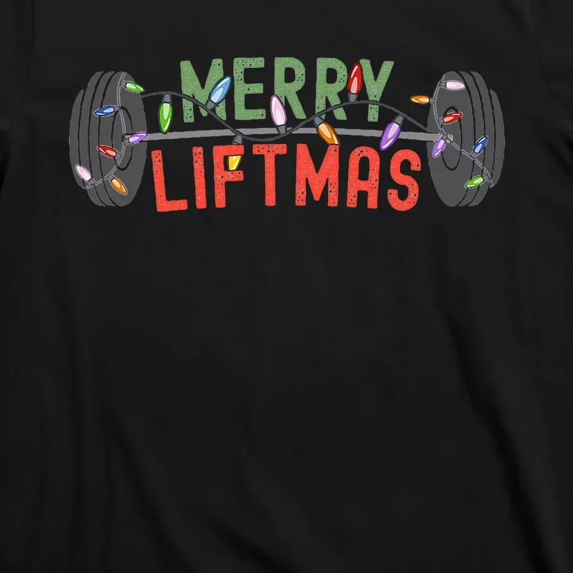 Merry Liftmas Funny Weightlifter Weightlifting Weights T-Shirt