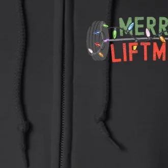 Merry Liftmas Funny Weightlifter Weightlifting Weights Full Zip Hoodie