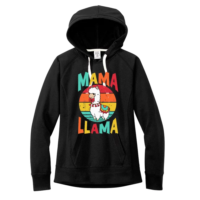 Mama Llama Funny Mother's Day  Mom Birthday Women's Fleece Hoodie