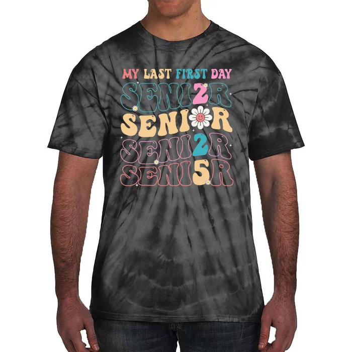 My Last First Day Senior 2025 Back To School Class Groovy Tie-Dye T-Shirt