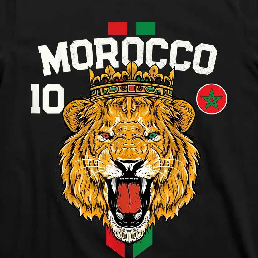 Morocco Lion Flag Sport Soccer Jersey Tee Football Proud T-Shirt