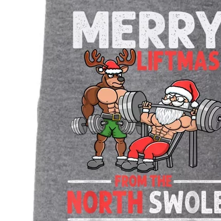 Merry Liftmas From The North Poie Muscle Santa Weightlifting Doggie 3-End Fleece Hoodie