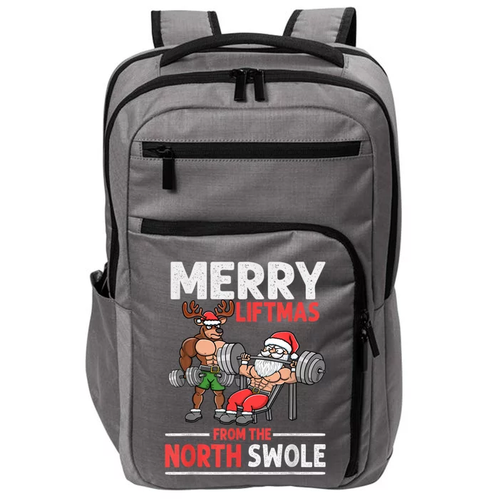 Merry Liftmas From The North Poie Muscle Santa Weightlifting Impact Tech Backpack