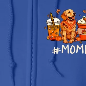 Mom Life Fall Coffee Thanksgiving Pumpkin Autumn Dog Lover Gift Full Zip Hoodie