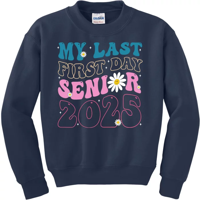 My Last First Day Senior 2025 Daisy Back To School Kids Sweatshirt