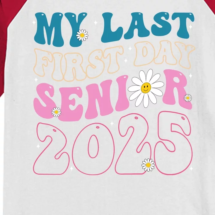 My Last First Day Senior 2025 Daisy Back To School Kids Colorblock Raglan Jersey