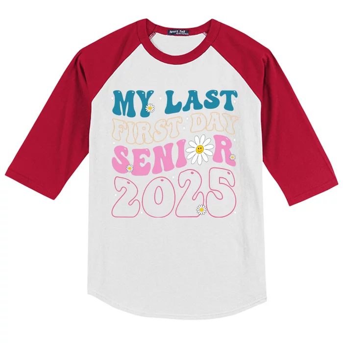 My Last First Day Senior 2025 Daisy Back To School Kids Colorblock Raglan Jersey