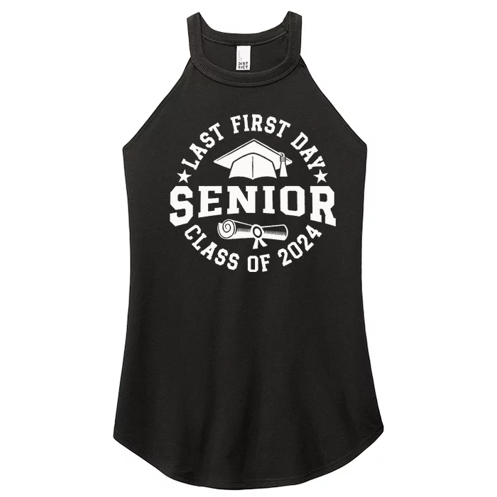 My Last First Day Senior Back To School Class Of 2024 Women’s Perfect Tri Rocker Tank