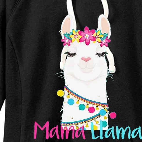 Mama Llama Funny Mother's Day Mom Birthday Women's Fleece Hoodie