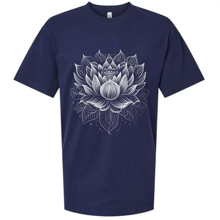 Mandala Lotus Flower Tees For Men Women Girls Sueded Cloud Jersey T-Shirt