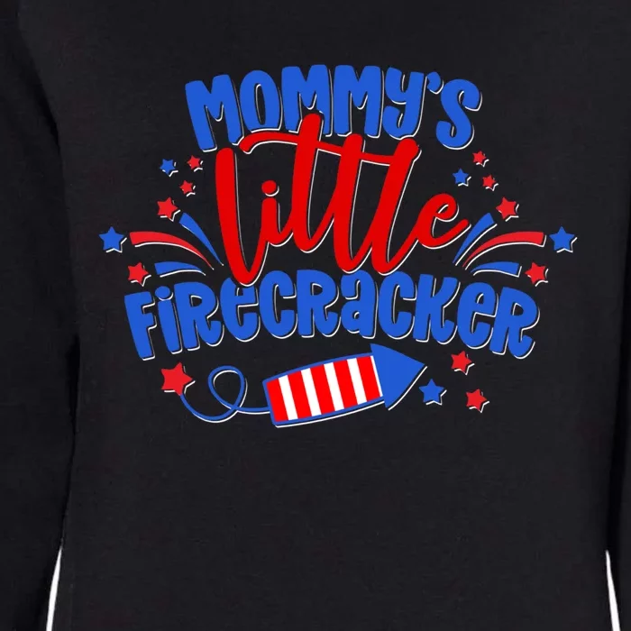 Mommys Little Firecracker 4th Of July American Mom Usa Flag Gift Womens California Wash Sweatshirt