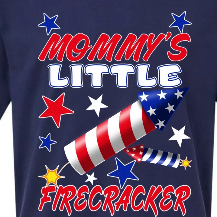 Mommys Little Firecracker 4th Of July Fun Birthday Gift Sueded Cloud Jersey T-Shirt