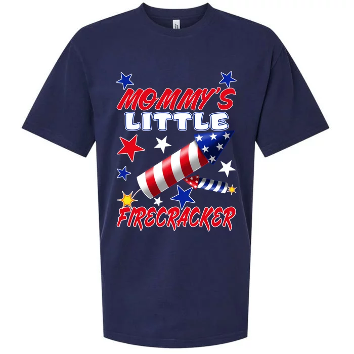 Mommys Little Firecracker 4th Of July Fun Birthday Gift Sueded Cloud Jersey T-Shirt