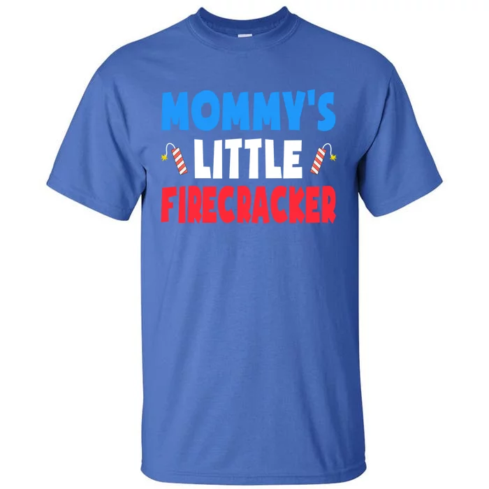 Mommys Little Firecracker 4th Of July Gift Son Gift Tall T-Shirt