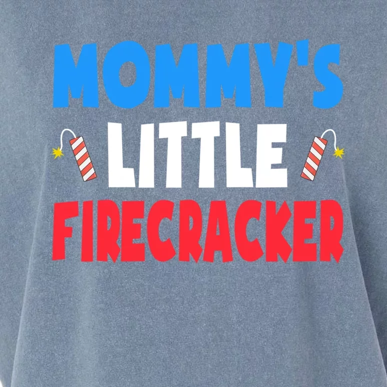 Mommys Little Firecracker 4th Of July Gift Son Gift Garment-Dyed Women's Muscle Tee