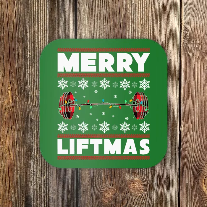 Merry Liftmas Funny Christmas Gym Workout Fitness Gift Coaster