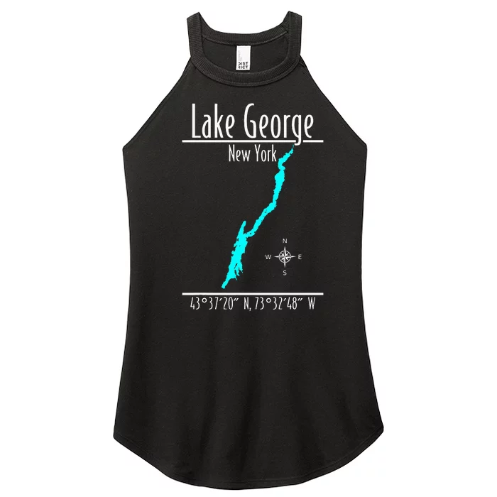 Modern Lake George New York Women’s Perfect Tri Rocker Tank