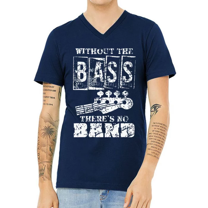 Music Lover Gift Idea Bass Player Bass Guitar V-Neck T-Shirt