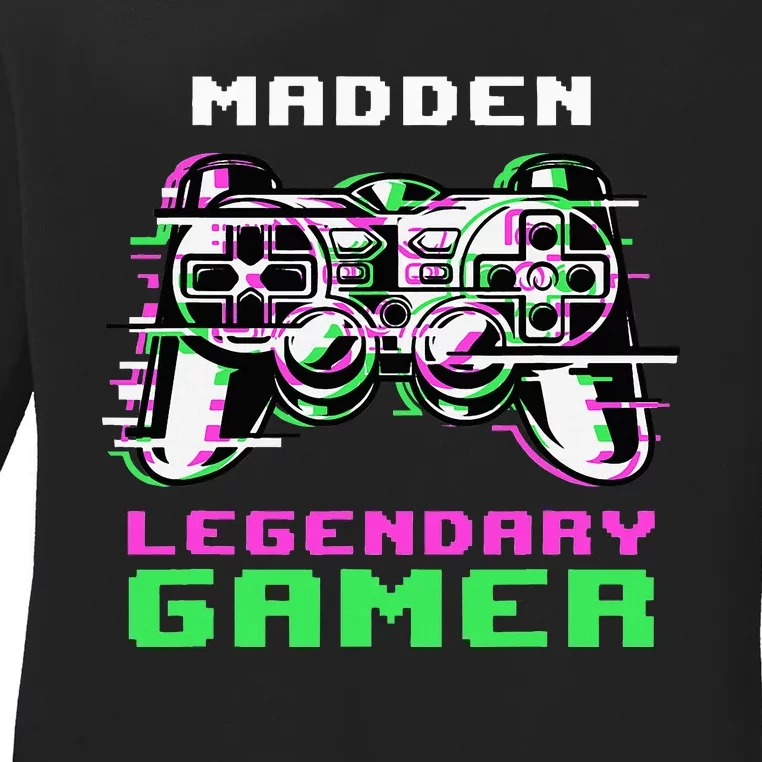 Madden Legendary Gamer Personalized Ladies Long Sleeve Shirt