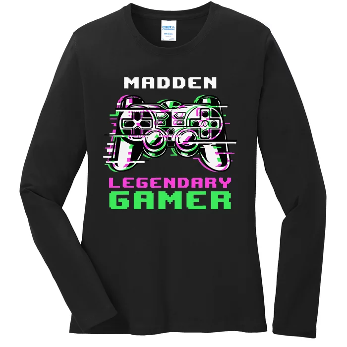 Madden Legendary Gamer Personalized Ladies Long Sleeve Shirt