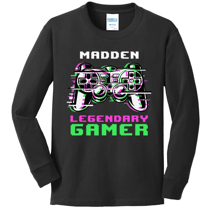 Madden Legendary Gamer Personalized Kids Long Sleeve Shirt