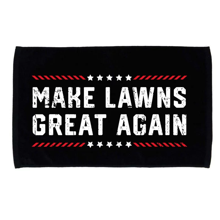 Make Lawns Great Again Lawn Mowing Dad American Flag Microfiber Hand Towel