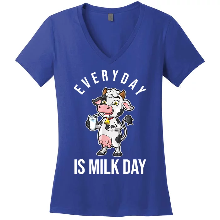 Milk Lover Gift Funny Gift Milkshake Gift Women's V-Neck T-Shirt