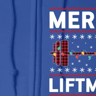 Merry Liftmas Gym Equipt Holiday Gift Ugly Christmas Cute Gift Full Zip Hoodie