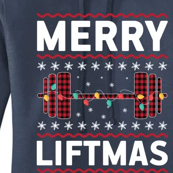 Merry Liftmas Gym Equipt Holiday Gift Ugly Christmas Cute Gift Women's Pullover Hoodie