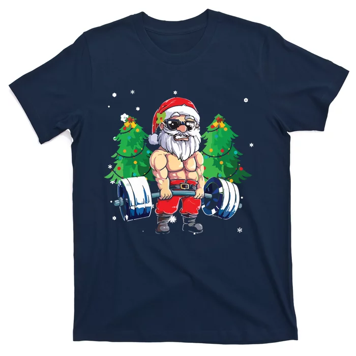 Merry Liftmas Gym Workout Santa Xmas Tree Ugly Christmas T-Shirt