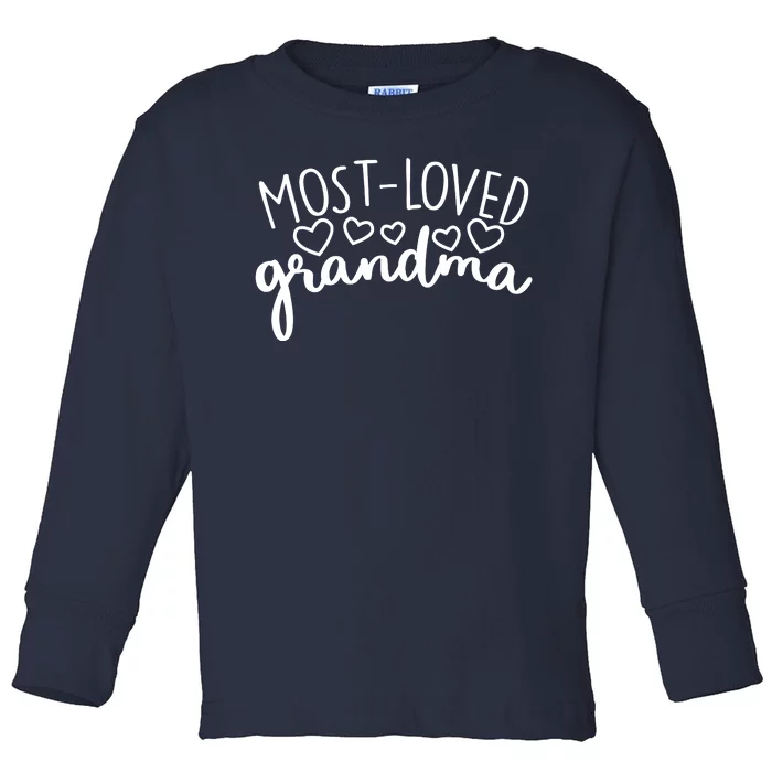 Most Loved Grandma Toddler Long Sleeve Shirt