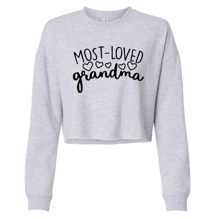 Most Loved Grandma Cropped Pullover Crew