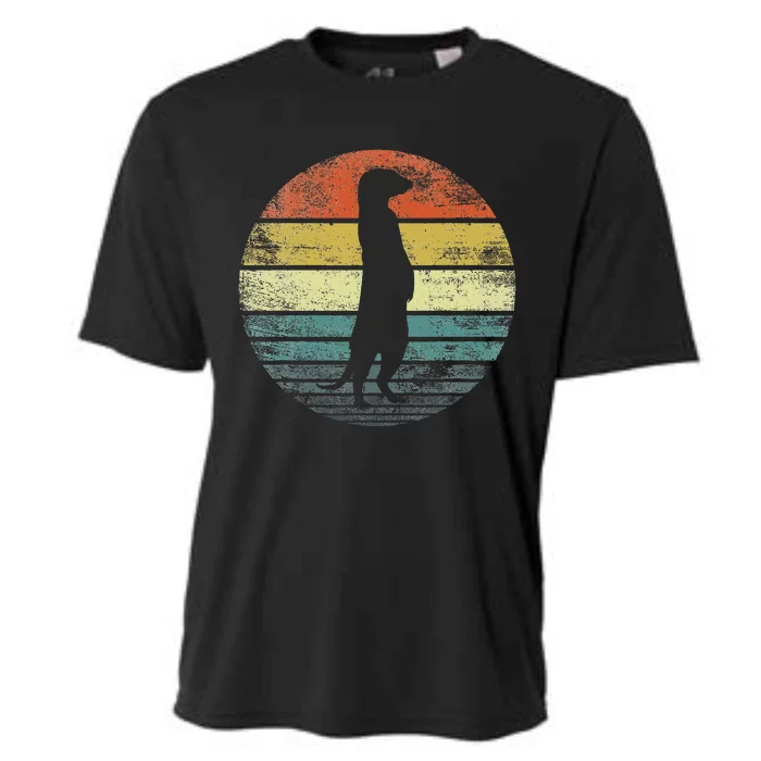 Meerkat Lover Gift Funny Retro Vintage Zoo Animal Silhouette Cooling Performance Crew T-Shirt