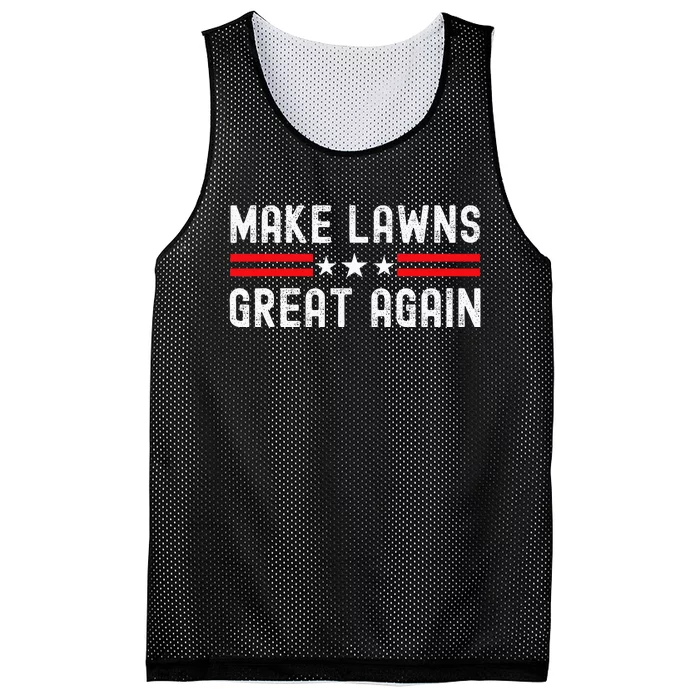 Make Lawns Great Again Funny Lawn Mower Dad Gardener Mesh Reversible Basketball Jersey Tank