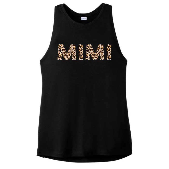 Mimi Leopard Grandma Mothers Day Christmas Birthday Cute Gift Ladies Tri-Blend Wicking Tank