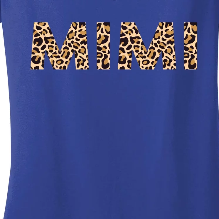 Mimi Leopard Grandma Mothers Day Christmas Birthday Cute Gift Women's V-Neck T-Shirt