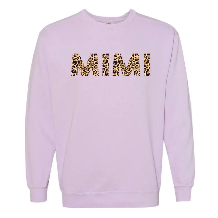 Mimi Leopard Grandma Mothers Day Christmas Birthday Cute Gift Garment-Dyed Sweatshirt