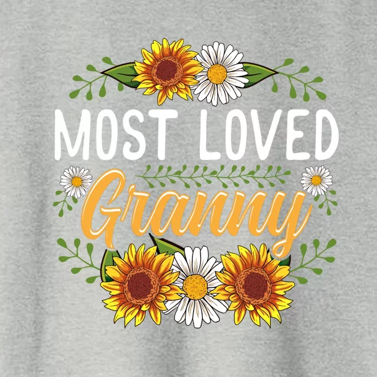 Most Loved Granny Sunflower Cute Mothers Day Funny Gift Women's Crop Top Tee